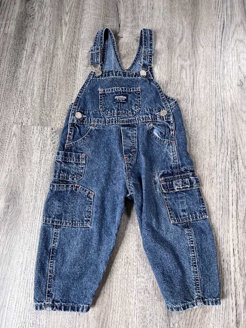 Oshkosh B’Gosh The Genuine Article Vestbak Blue Jean Overall 24M Toddler cargo
